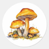 Levendige Waterverf Paddenstoel Sticker (Voorkant)