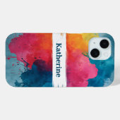 Levendige Waterverf Paint Splash met aangepaste na Case-Mate iPhone Case (Achterkant (horizontaal))
