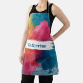 Levendige Waterverf Paint Splash met aangepaste na Schort (Insitu)