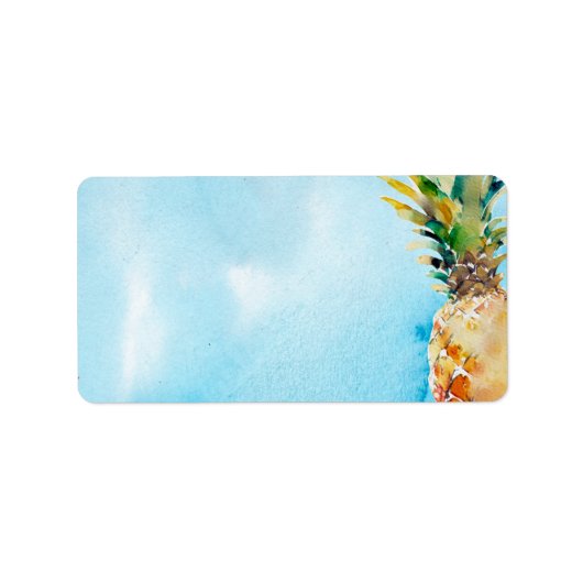 Levendige Waterverf Tropische Ananas Envelop Etiket (Voorkant)