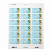 Levendige Waterverf Tropische Ananas Envelop Etiket (Full Sheet)