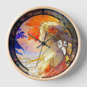 Levendige Waterverf van de Meisjeswandklok (Voorkant)