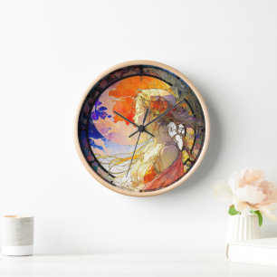 Levendige Waterverf van de Meisjeswandklok