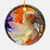 Levendige Waterverf van Ornament van meisjes en mo (Achterkant)