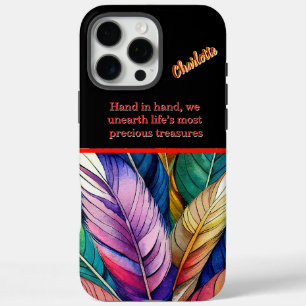 Levendige Waterverf Veren in een Artistic Display iPhone 16 Pro Max Hoesje