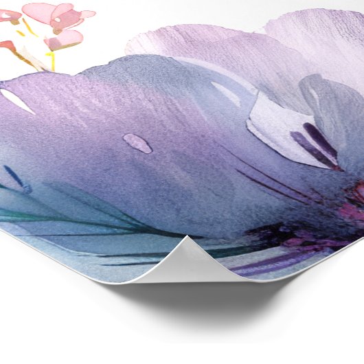 Levendige Waterverf Welkom Bruids Teken Poster (Hoek)