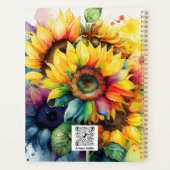 Levendige Waterverf Zonnebloem Planner (Achterkant)