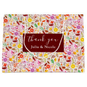 Levendige Waterverven Zomertulp Bloemen Bruiloft Groot Cadeauzakje (Voorkant)