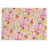 Levendige Waterverven Zomertulp Bloemen Bruiloft Groot Cadeauzakje (Achterkant)