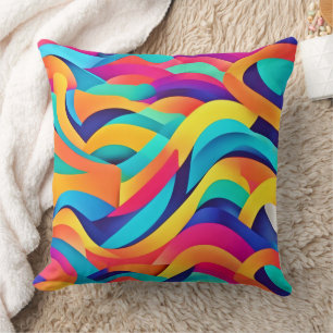 Levendige Wavy Abstracte kunst Kussen