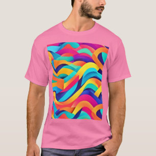 Levendige Wavy Abstracte kunst T-shirt