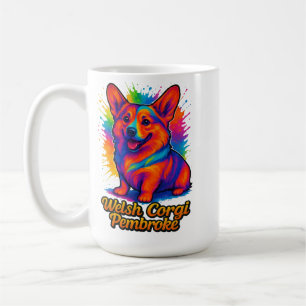 Levendige Welsh Corgi Pembroke Pop Art Ontwerp Koffiemok