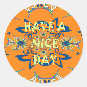 Levendige wensen: heb een mooie dag Art Print Desi Ronde Sticker