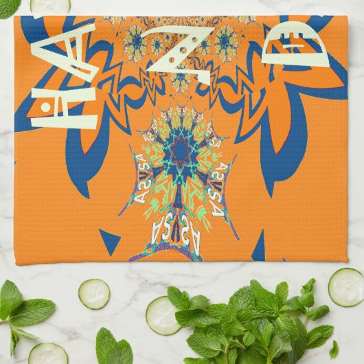 Levendige wensen: heb een mooie dag Art Print Desi Theedoek (Gevouwen)