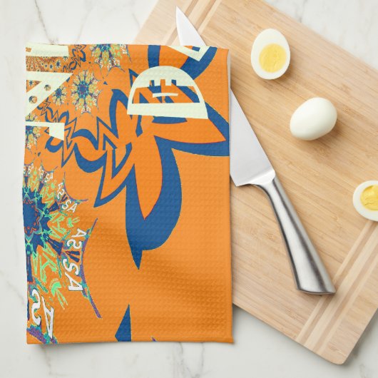 Levendige wensen: heb een mooie dag Art Print Desi Theedoek (Quarter Fold)