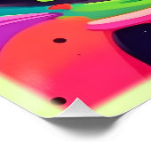 Levendige werveling van kleuren Abstracte kunst Perfect Poster (Hoek)