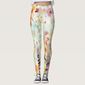 Levendige wilde bloem leggings