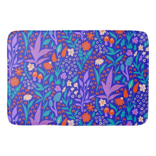 Levendige wilde bloemen badmat (Voorkant)