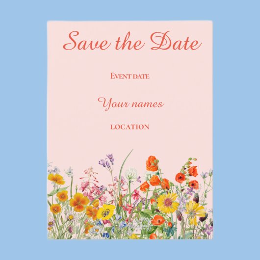 Levendige wilde bloemen  briefkaart