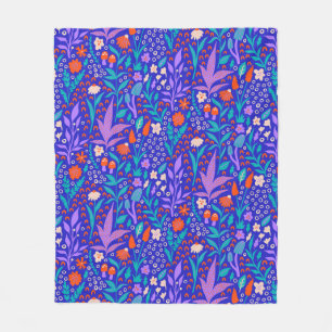 Levendige wilde bloemen fleece deken