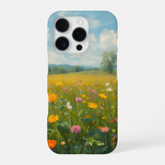 Levendige Wilde Bloemenweide Olie Schilderstijl Fl iPhone 16 Pro Hoesje