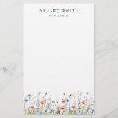 Levendige Wildflower Briefpapier (Voorkant)