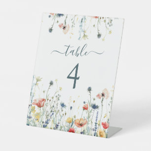 Levendige Wildflower bruiloft Reclamebord Met Voetstuk