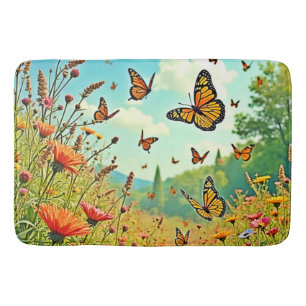 Levendige Wildflower Butterfly Joy Design Badmat