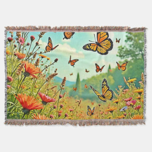 Levendige Wildflower Butterfly Joy Design Deken