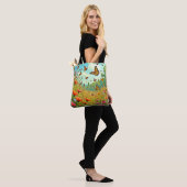 Levendige Wildflower Butterfly Joy Design Draagtas (Op model)