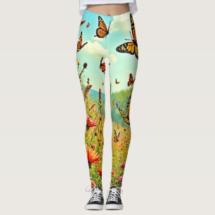 Levendige Wildflower Butterfly Joy Design Leggings