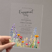 Levendige Wildflower Engagement Party Elegant Clea Acryl Uitnodigingen