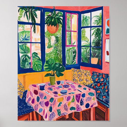 Levendige Wildflower Field Impressionist Poster Wa (Voorkant)