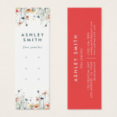 Levendige Wildflower Multiple Earring Display Kaar Mini Visitekaartjes (Voorkant /achterkant)