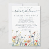 Levendige Wildflower Wedding Repetitie Diner Kaart (Voorkant)