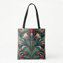 Levendige William Morris geïnspireerde Canvas tas