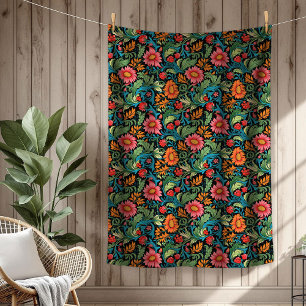 Levendige William Morris Tijdloze Floral Elegance Fleece Deken