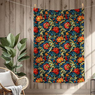Levendige William Morris Tijdloze Floral Elegance Fleece Deken