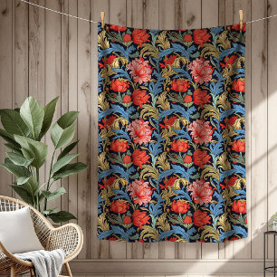 Levendige William Morris Tijdloze Floral Elegance Fleece Deken