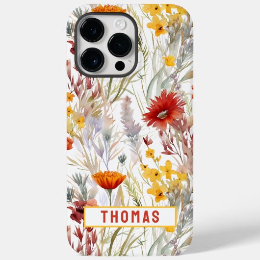 Levendige woestijnbloemen Gepersonaliseerd naam fl Case-Mate iPhone Case (Achterkant)