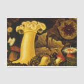 Levendige  Zee Life Anemonen en koraal op zwart Tissuepapier (Voorkant)