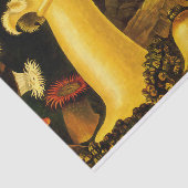 Levendige  Zee Life Anemonen en koraal op zwart Tissuepapier (Detail)