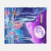 LEVENDIGE ZEEMEERMIN, DINOSAURUS, ZEE WEZENS FLEECE DEKEN (Voorkant (Horizontaal))