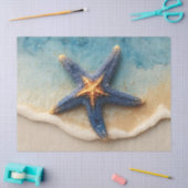 Levendige zeesterren op Sandy Beach Tissuepapier (Craft)