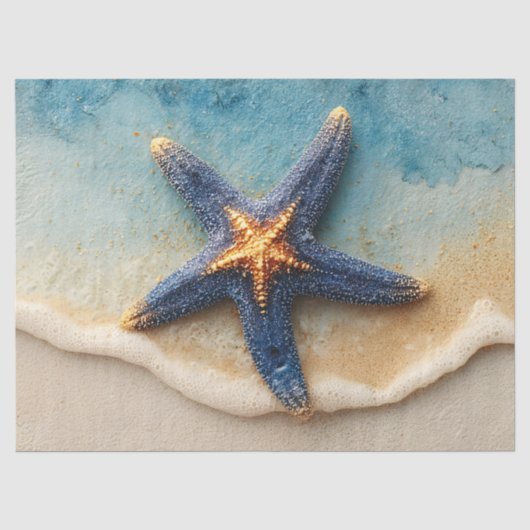 Levendige zeesterren op Sandy Beach Tissuepapier (Voorkant)