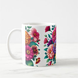 Levendige Zinnia's en Kosmos Floral Design Koffiemok
