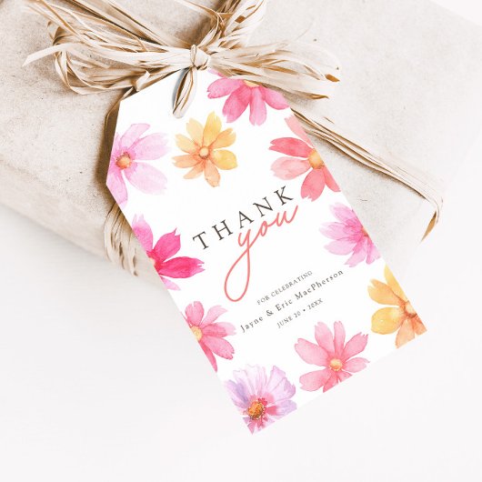 Levendige zomer bloemen wilde bloem gunst cadeaulabel