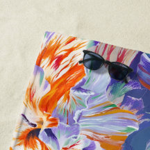 Levendige Zomer Bloemige Abstracte Kunst Strandhan