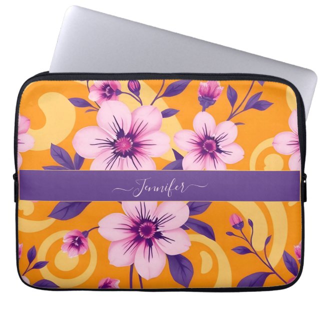 Levendige zomer Floral-Dopamine Style- Laptop Sleeve (Voorkant)
