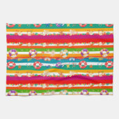 Levendige zomer strand thema ontwerp theedoek (Horizontaal)